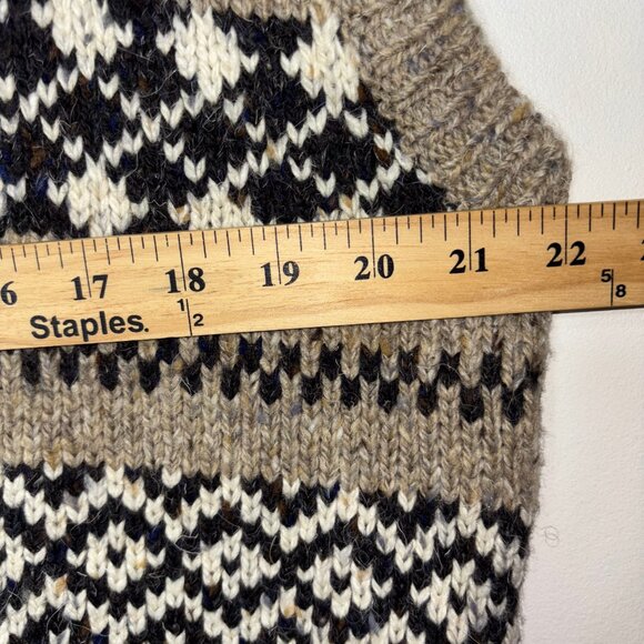 Vintage Peter England Sweater Vest Knit Mens L Wool Blend Button Grandpa - Picture 10 of 13